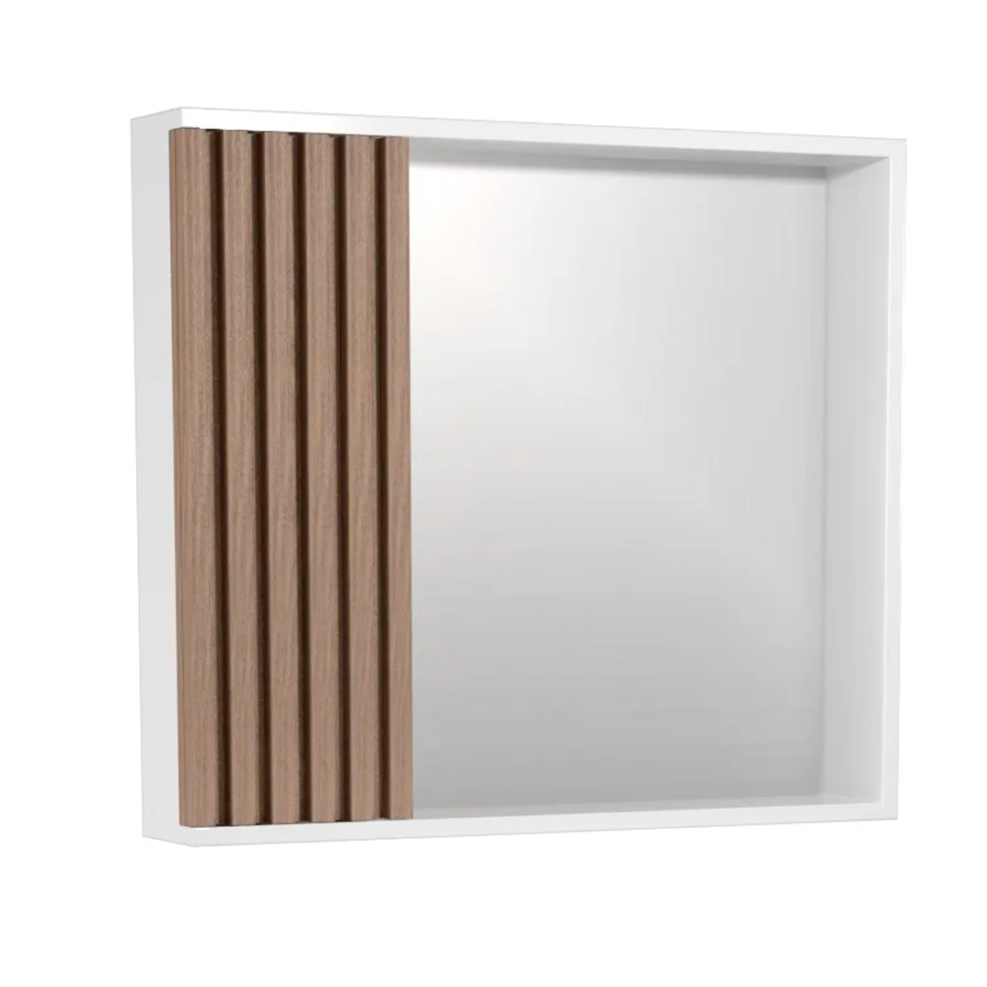 ESPELHEIRA VENTURI RIPADO 80CM BRANCO/JEQUETIBA