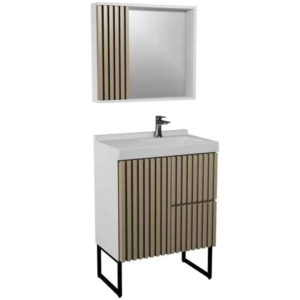GABINETE VENTURI BANHEIRO FERRARA 80CM C/ PE BRANCO/JEQI