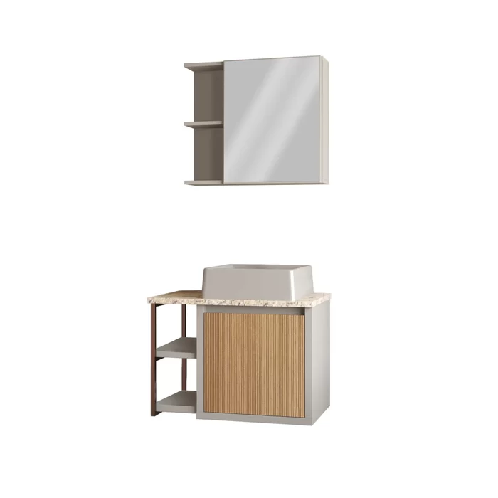 KIT GAAM TAMISA 60CM 3PÇS FENDI MADEIRAL AMARELO BISCUIT